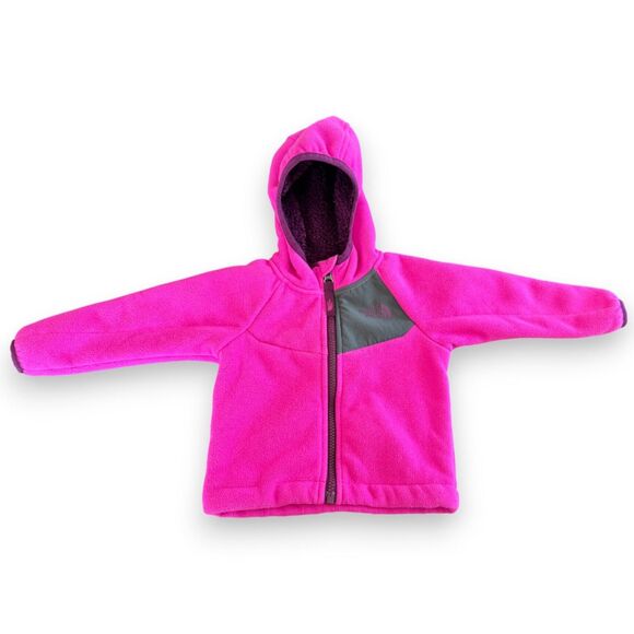 The North Face Fleece/Sherpa Linked Warm Baby Jacket 6-12 Months Hot Pink Gray - Picture 1 of 2